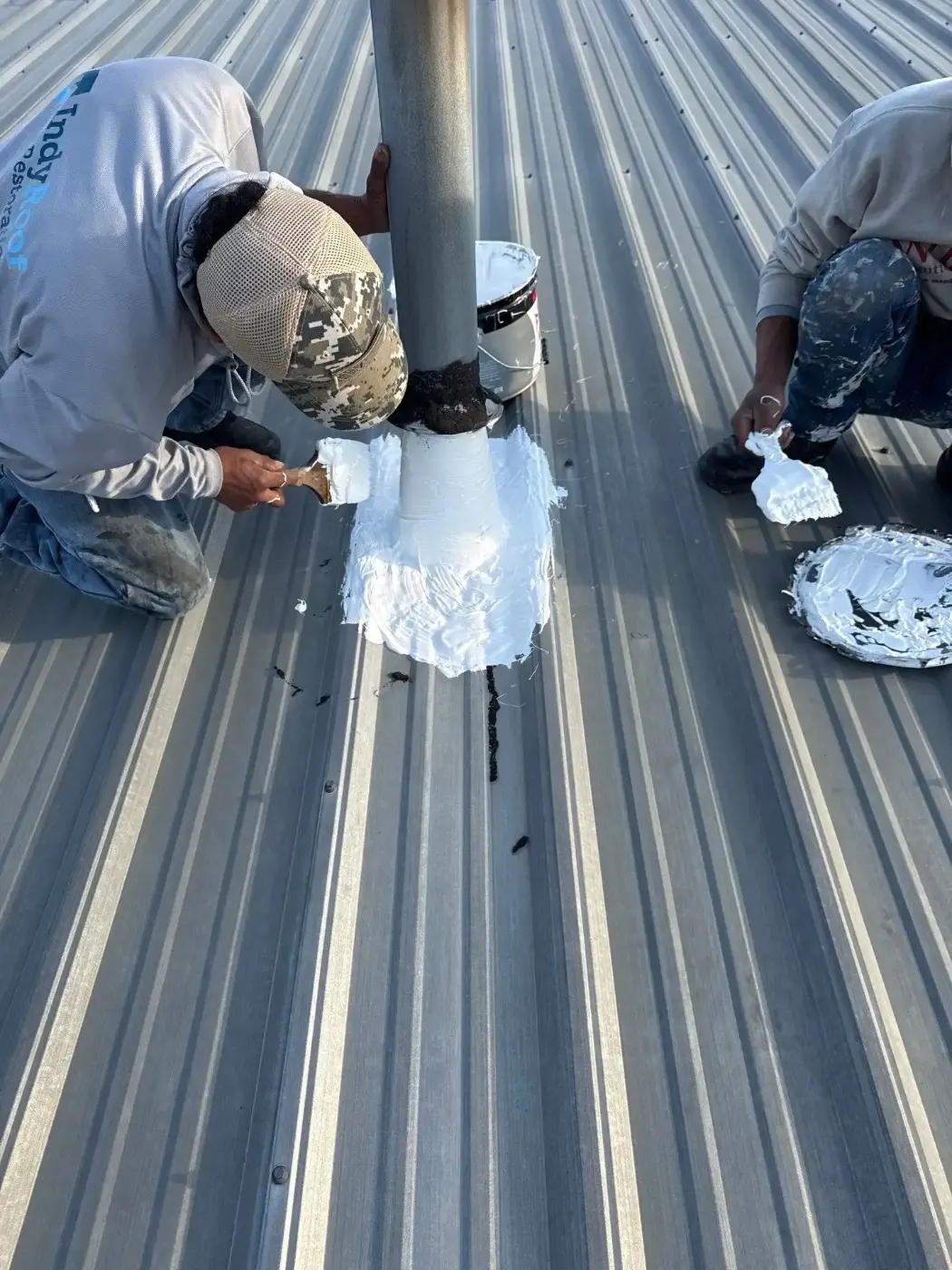 Tarping and dry-in on a Shelbyville commercial roof